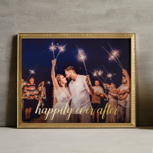 Impresión Metalizada Afortunadamente después de la foto del boda de gui