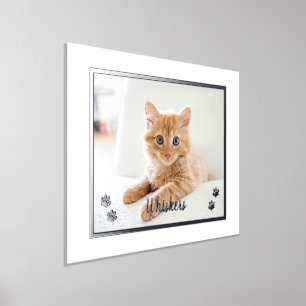 Impresión Metalizada Amantes de gatos lindos foto de mascota personaliz