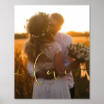 Impresión Metalizada Amar la caligrafía moderna dominar la foto de oro<br><div class="desc">Muestra tus fotos bodas favoritas con esta letra moderna,  con la palabra Amor en un hermoso texto de Relieve metalizado dorado.</div>