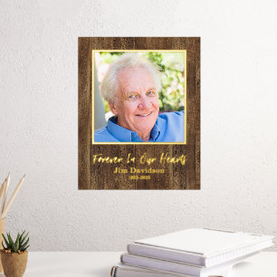 Impresión Metalizada Añadir Su Propia Foto En Memoria De 8x10