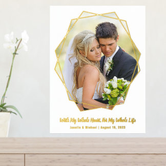 Impresión Metalizada Añadir su propia imagen Boda Relieve metalizado do