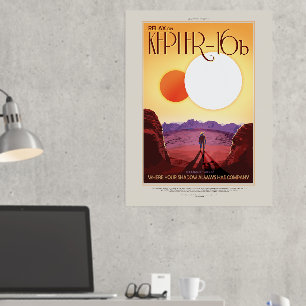 Impresión Metalizada Anuncio de Viaje de Ciencia Ficción, Planeta Keple