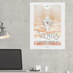Impresión Metalizada Anuncio de viajes de ciencia ficción, Planet Venus