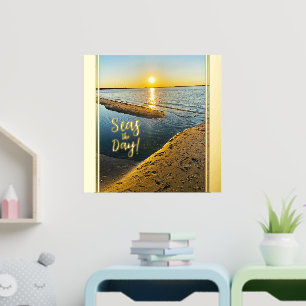 Impresión Metalizada Aprovecha el DíaPacífica Playa Jones Beach Póster