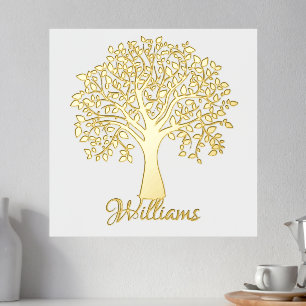 Impresión Metalizada Árbol de la vida con apellido personalizado