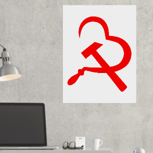 Impresión Metalizada Ardilla Y Martillo, Corazón, Amor, Comunismo