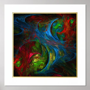 Impresión Metalizada Arte abstracto azul Génesis