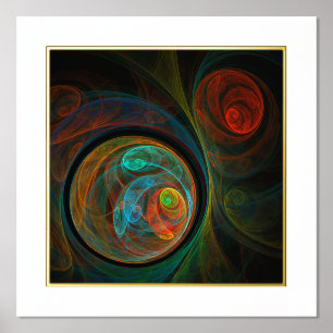 Impresión Metalizada Arte abstracto azul renacimiento