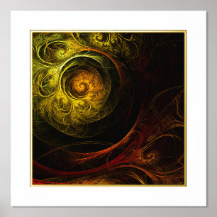 Impresión Metalizada Arte abstracto floral rojo amanecer