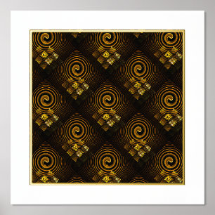 Impresión Metalizada Arte abstracto moderno boho elegante patrón #502