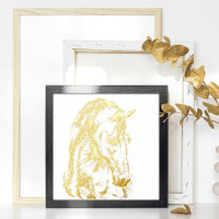 Arte de caballo lápiz gráfico dibujo arte oro