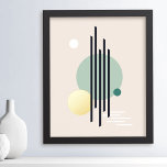 Impresión Metalizada Arte geométrico abstracto retro<br><div class="desc">Poster con formas abstractas y geométricas en colores retro con acento de Relieve metalizado dorado.</div>
