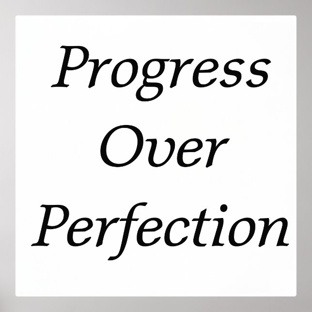 Impresión Metalizada Arte Pared Emprendedor - Progreso Sobre Perfección (Anverso)