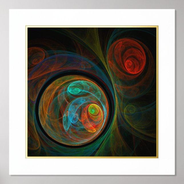 Impresión Metalizada Arte resumido azul de renacimiento (Anverso)