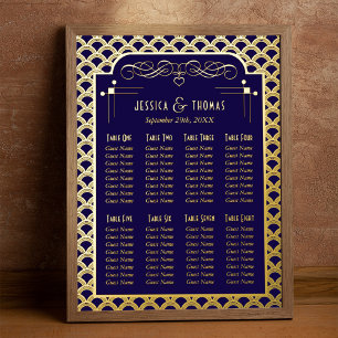 Impresión Metalizada Asientos Bodas Art Decó de los años 20