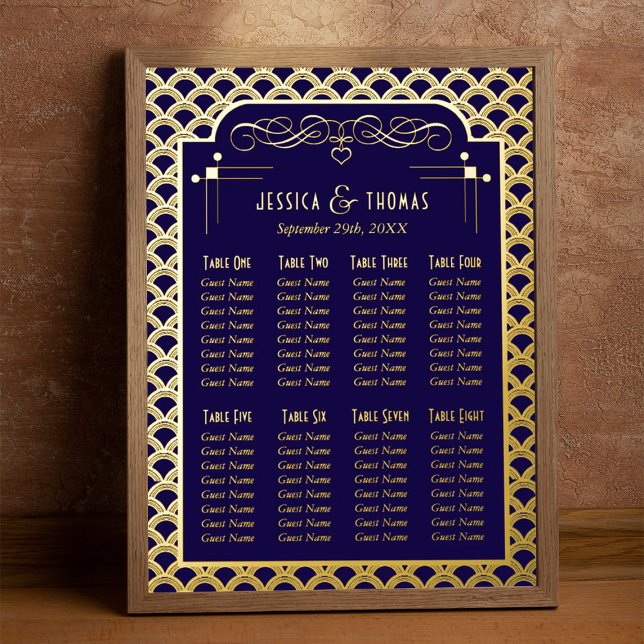 Impresión Metalizada Asientos Bodas Art Decó de los años 20 (Subido por el creador)