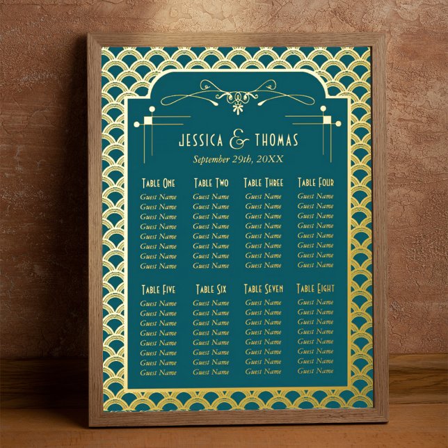 Impresión Metalizada Asientos Bodas Art Decó de los años 20 (Subido por el creador)