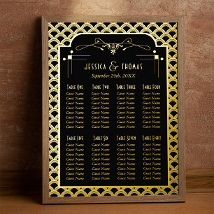 Impresión Metalizada Asientos Bodas Art Decó de los años 20