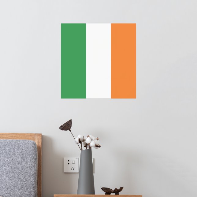 Impresión Metalizada Bandera Nacional de Irlanda, Estandarte irlandés,  (In Situ (Dormitorio 2))