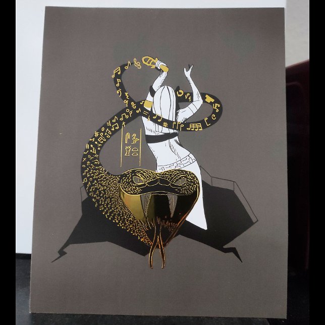 Impresión Metalizada Bastet the Cat Goddess (Bastet the Cat Goddess Foil Print by loreatus)