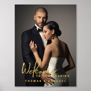 Impresión Metalizada Bienvenida a Boda de fotografía personalizado