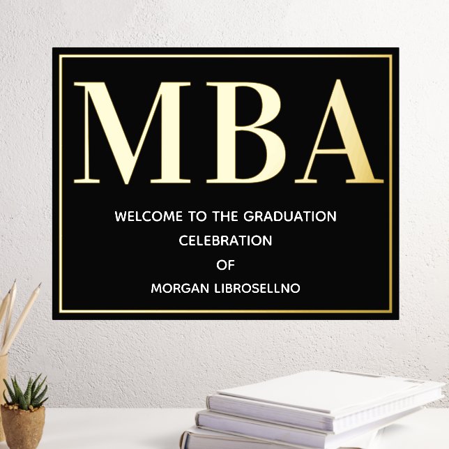 Impresión Metalizada Bienvenida a la graduación de Black Gold MBA (In situ (Escritorio 3))