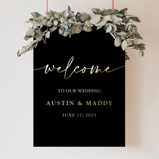 Impresión Metalizada Bienvenida boda de oro de la moda de caligrafía ne (Subido por el creador)