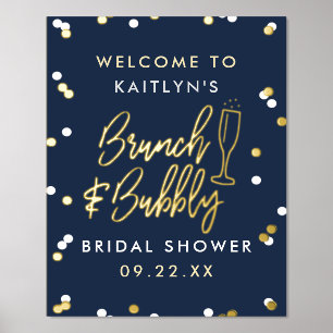 Impresión Metalizada Bienvenidos a la ducha de novia Brunch & Bubbly Co