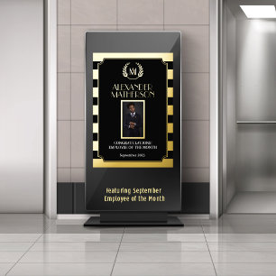 Impresión Metalizada Black Gold Modern Photo Employee of the Month