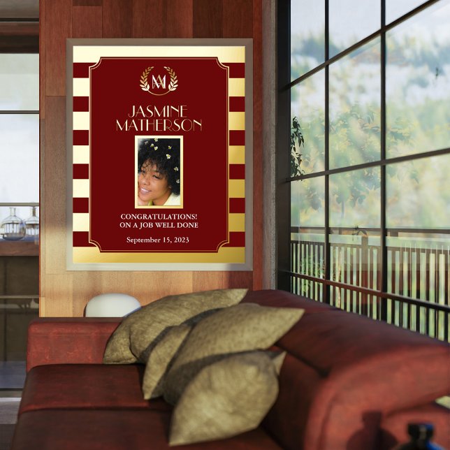 Impresión Metalizada Black Gold Moderno Photo Congrats Trabajo Bien Hec (Subido por el creador)