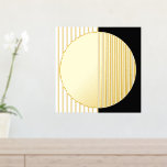 Impresión Metalizada Black White Strike Media Circles Fusion Art Gold<br><div class="desc">Hermosas rayas geométricas contemporáneas de color negro, blanco y Relieve metalizado oro real, con un patrón de círculo y medio círculo. Elegante, elegante y ecléctico diseño minimalista para el diseñador de interiores artísticos, el decorador artístico, el popular histrista de moda, el estilo retro vintage del arte, o el amante abstracto...</div>