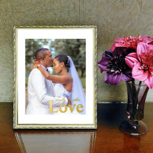 Impresión Metalizada Boda de amor Personalizado fotos y Relieves metali