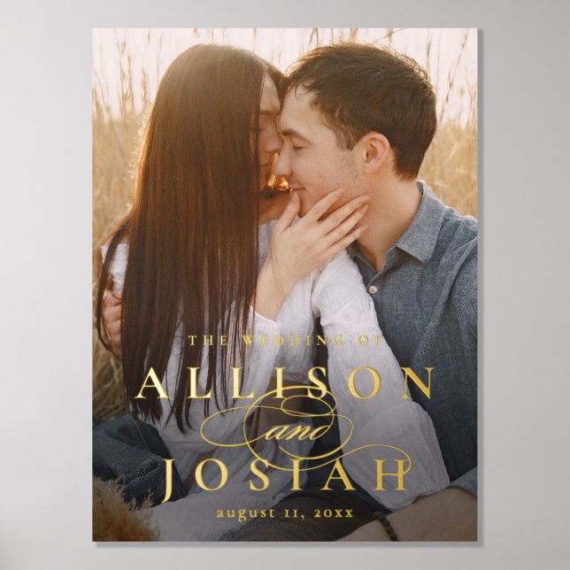 Impresión Metalizada Boda fotográfico clásico elegante (Anverso)