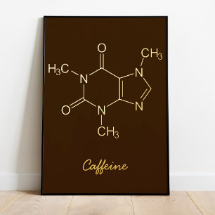 Impresión Metalizada Caffeine Molécula Coffee Lovers