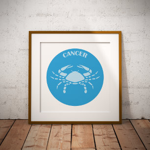 Impresión Metalizada Cáncer, Rótulo Zodiaco, Horóscopo, Astrología