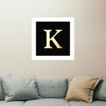 Impresión Metalizada Carta inicial de oro o plata | Negro<br><div class="desc">Letra inicial elegante dorada o plateada | Impresiones de Relieve metalizado negro</div>