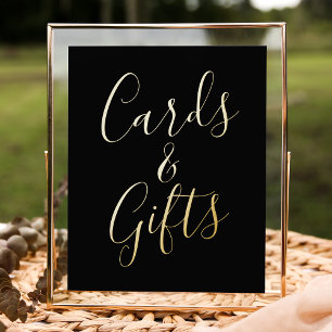 Impresión Metalizada Cartas y regalos de boda en escritura negra y Reli
