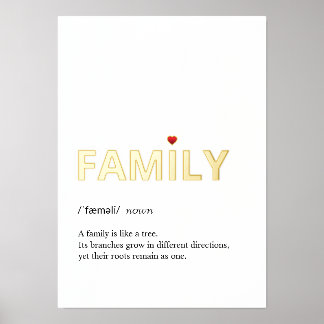 Impresión Metalizada Cita de oro blanco minimalista de la FAMILIA