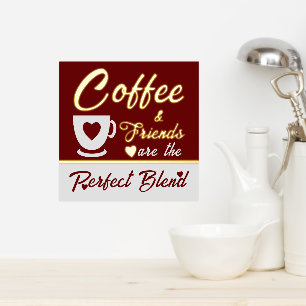 Impresión Metalizada Cocina café amante oro burdeos