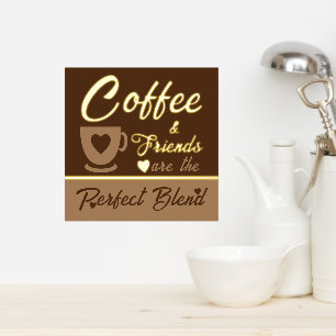 Impresión Metalizada Cocina café amante oro marrón