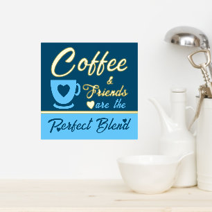 Impresión Metalizada Cocina café amor oro azul