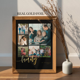 Impresión Metalizada Collage de varias fotos de familia con guión moder