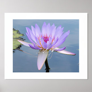 Impresión Metalizada Colores blandos Agua Lily Relieve metalizado Texto