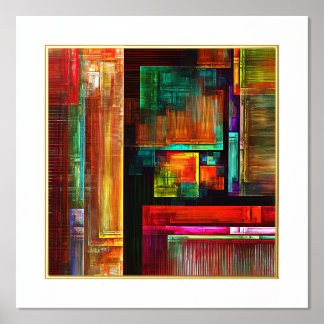 Impresión Metalizada Coloridas plazas Patrón de arte abstracto moderno