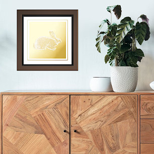 Impresión Metalizada Conejo de oro