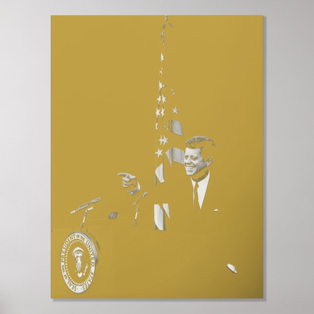 Impresión Metalizada Conferencia de John Kennedy 35° Presidente de los  (Anverso)