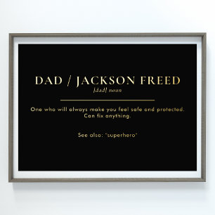 Impresión Metalizada Custom Editable Fathers Day DAD Gold 