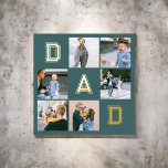 Impresión Metalizada Dad Bold Multi Photo Verde azulado<br><div class="desc">Poster presenta una moderna facultad de fotografía y mamá en Relieve metalizado.</div>