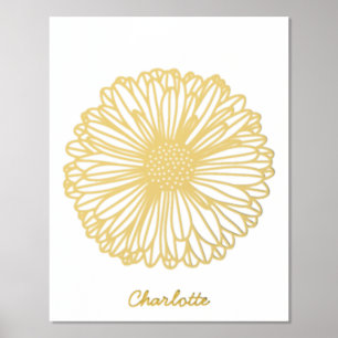 Impresión Metalizada Daisy Flower personalizada
