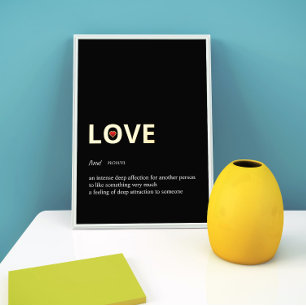 Impresión Metalizada Definición de AMOR minimal negro oro